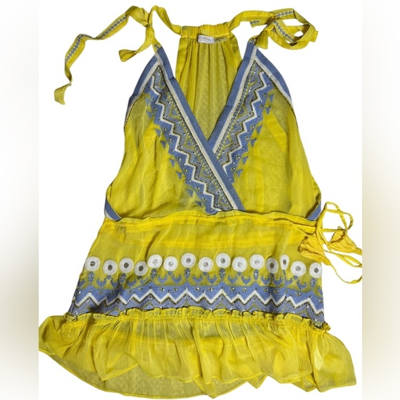 Ramy Brook Cheri Embroidered Sheer Mini Dress Cover-Up – Size medium - Picture 2 of 4